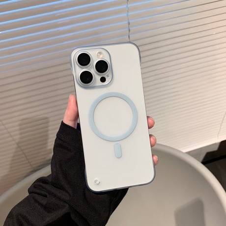 指紋防止 MagSafe対応 iPhone15/15plusケース  フチなし 淡色 iPhone14/13/12proカバー 高品質 耐久性丈夫 [M3929]