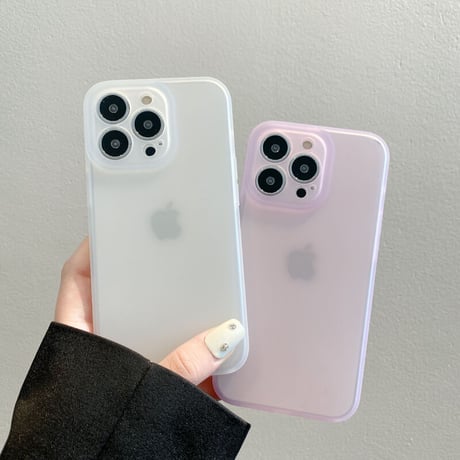 高品質指紋防止 iPhone14/14proケース 黄ばまない アイフォン13/12proカバー  半透明 マット 全面保護 シンプル薄型 [M3190]