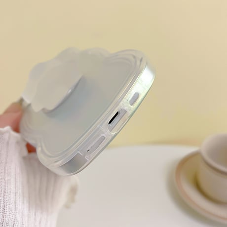 【iPhone15対応】クマさんスタンド iphone14/13proケース  クリアiphone12/11カバー 波紋枠 高級感 可愛い 実用[M2215]