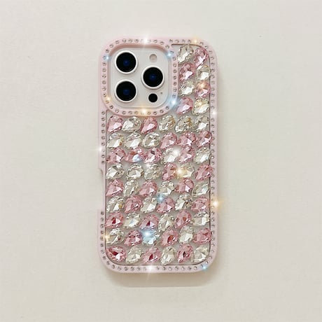 豪華ダイヤ iPhone16Pro/16カバー ジュエリー キラキラ iPhone15plus/14/13promaxケース 贅沢 ストラップ 高級感たっぷり [M5291]