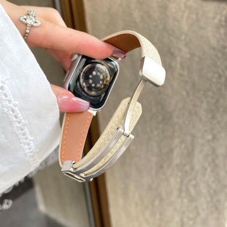 レザー製 Apple watchバンド マグネット式 アップルウォッチベルト Ultra3 series11 10 98 7 6 SE3 SE2  使いやすい[M5755]
