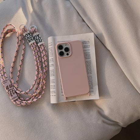 ショルダーストラップ付 iphone16/15pro/14/13ケース  高級感 iphone12mini/11proカバー   シンプル風  ガールズファッション[M2149]