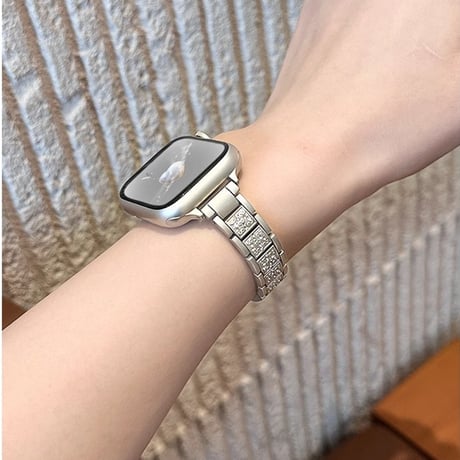 アップルウォッチSerise 10バンド 高級感 ダイヤデコ AppleWatch Ultra2/1/SE(第2/1世代)/Series9/8/7/6/5/4/3/2/1 丈夫[M4752]