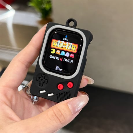ゲーム機 AppleWatchケース ショルダーストラップ付 アップルウォッチ Ultra3/2/1 Series 11/10/9/8 SE3/2/1 シリコン 可愛い[M5754]