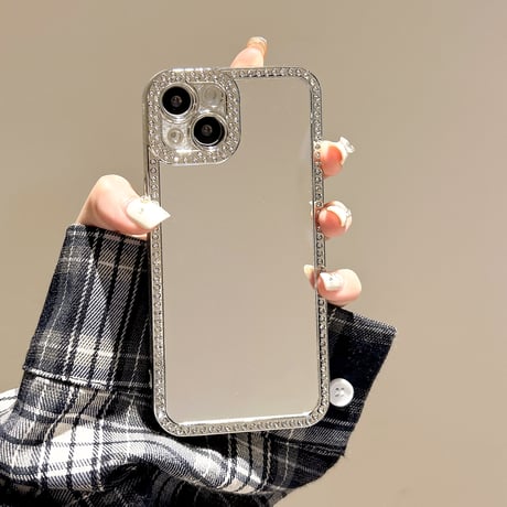 ダイヤ 鏡 iPhone16Pro/16ケース 大人可愛い iPhone15pro/14/13/12カバー キラキラ ギフトに最適 [M4707]