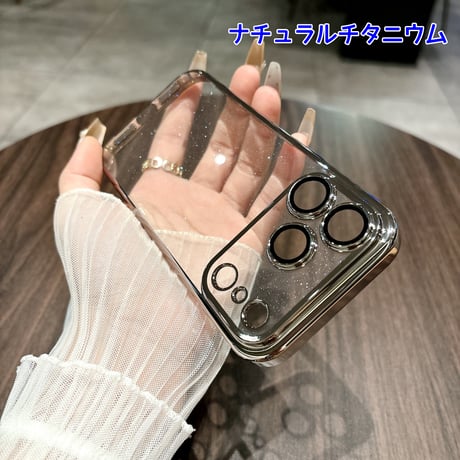 iPhone17Pro/17ケース キラキラ おしゃれ iPhone Air/17ProMaxカバー レンズ保護フィルム付き ラメ入り 軽量丈夫[M5681]