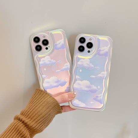 曇り空 iphone14/13proケース 光る アイフォン12/11promaxカバー  オシャレ  頑丈 光によって変色[M2073]