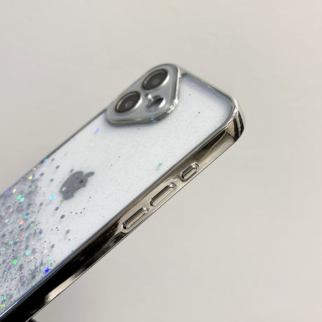 カメラ保護 iPhone16/16Proケース キラキラグリッター iPhone15/14/13/12Proカバー 透明 丈夫 女子力高い [M5000]