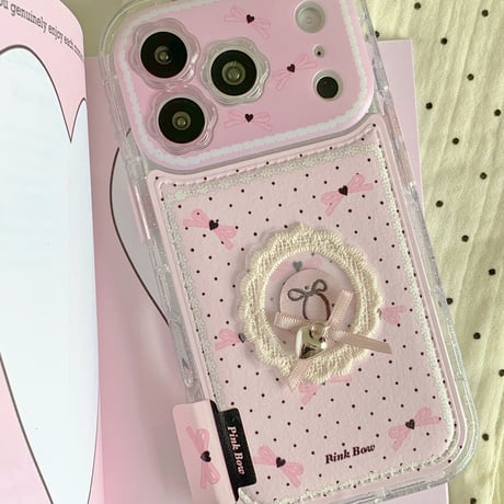 花型カメラカバー iPhone17Pro/17ケース 皮っぽい 刺繡リボン iPhone17ProMax/16ケース  頑丈可愛い ギフトにおすすめ[M5760]
