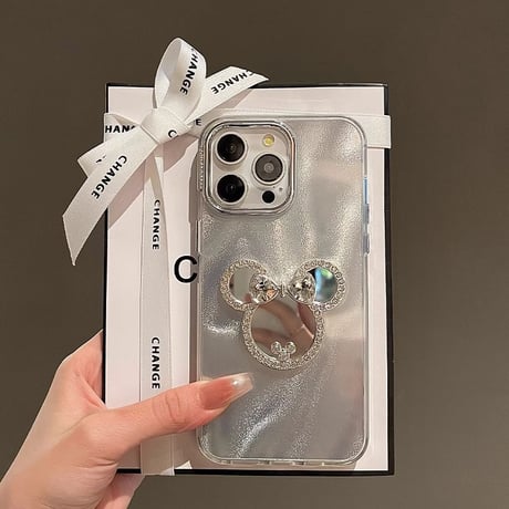 ダイヤミラー付 iPhone16/16Proカバー ジュエリーストラップ キラキラ iPhone15/14/13proケース おしゃれ かわいい [M4646]