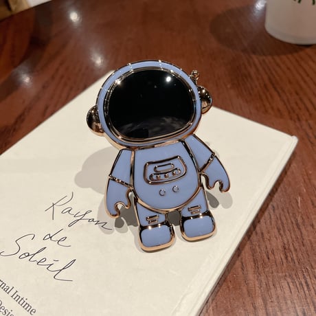 メッキ宇宙飛行士 スマホグリップ   可愛い グリップトーク  スマホリング  落下防止 卓上スタンド機能 可愛い  便利多機能 艶あり[M2121]