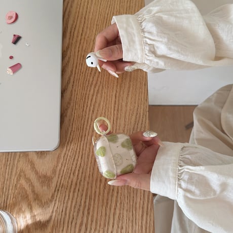 梨柄 Airpods Pro3ケース 透明 Airpods 4/3カバー  AirpodsPro2/1   大人可愛い[M6292]