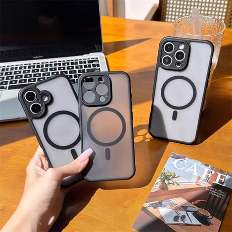 指紋防止 iPhone16Pro/16Promaxケース MagSafe対応 iPhone15Pro/14Pro/13カバー シンプル マット [M4581]