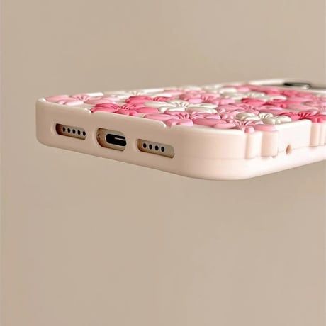 桜花 iPhone16pro/16ケース  ピンク iPhone15pro/14/13promaxカバー 大人可愛い 丈夫 女子力高い[M5288]