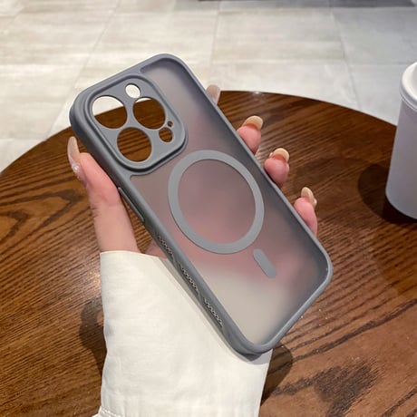 指紋防止 iPhone15Pro/15promaxケース Magsafe対応 iPhone14pro/13promaxケース 軽量 頑丈気[M4481]