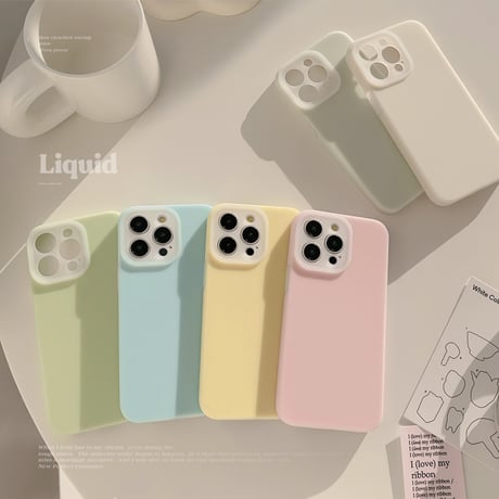 淡色系 iPhone15Pro/15ケース シリコン製 iPhone14Pro/13/12カバー 手さわりいい 丈夫 包装BOX付[M4502]