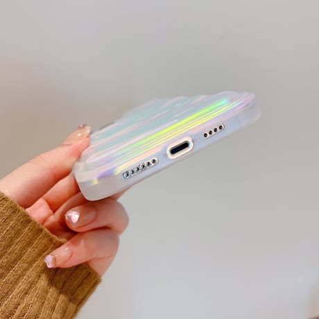 曇り空 iphone14/13proケース 光る アイフォン12/11promaxカバー  オシャレ  頑丈 光によって変色[M2073]