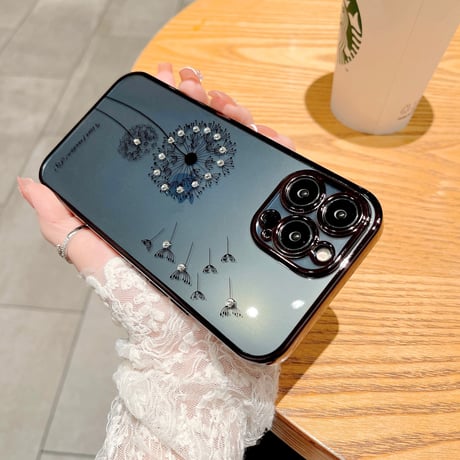 ジュエリータンポポ iphone13mini/12proケース  キラキラクリアiphone11pro/se3カバー  高品質 メッキ 頑丈 シンプル 全面保護 [M1811]