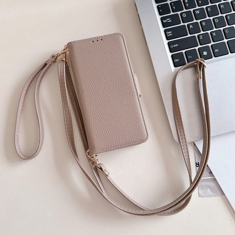 手帳型 アイフォン16pro/15ケース ストラップ付 革製 iPhone14promax/13/12カバー カード収納 スタンド付[M4462]