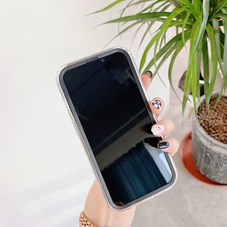 【iPhone15対応】カラー枠カード入れ付 iphone14/13promaxカバー  写真/メモ収納クリアアイフォン11/12miniケース  耐衝撃  頑丈 シンプル   M1094