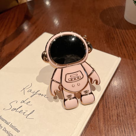 メッキ宇宙飛行士 スマホグリップ   可愛い グリップトーク  スマホリング  落下防止 卓上スタンド機能 可愛い  便利多機能 艶あり[M2121]