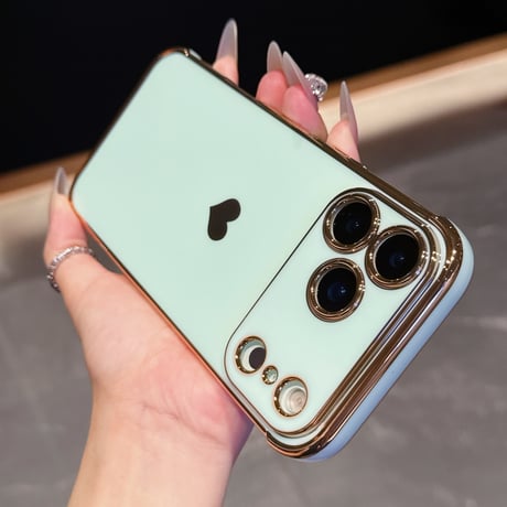 ハート柄 iPhone17Pro/17ケース メタルカラー iPhone17AIr/17Promaxケース 女子力UP 艶感 耐久性あり [M5663]