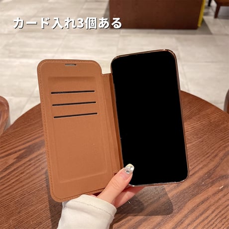 iPhone16/16Plus/Proケース 手帳型 カード収納 iPhone15Pro/14カバー magsafe対応 レンズ保護 キルティング[M4604]