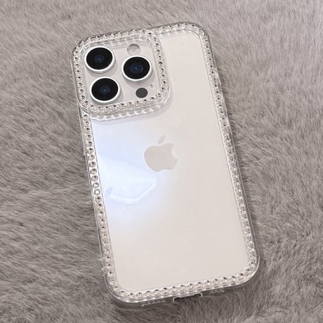 ジュエリーライン iPhone16pro/17ケース 高透明 iPhone15pro/14plus/13カバー シンプル 高級感 飽きない [M5498]