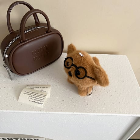 AirpodsPro3ケース メガネ犬ちゃん Airpods4/3 エアポッズプロ2/Pro1カバー ぬいぐるみ  ギフトにおすすめ[M5692]