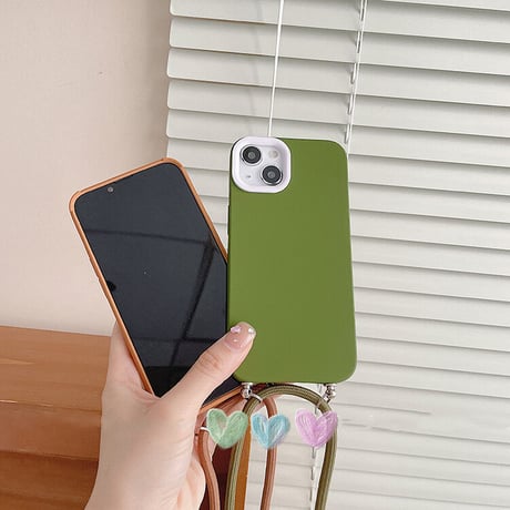 長いストラップ付 iphone14/13promaxケース シンプル風手さわりいいアイフォン12/11promaxカバー 便利 持ちやすい[M2152]
