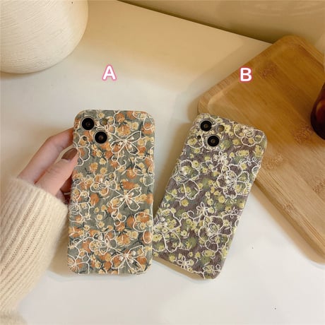 刺繍花柄 iphone13/13promaxケース  オシャレ iphone12pro/11カバー  綺麗 お上品 人気M1255