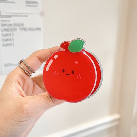 可愛い MagSafe対応スマホグリップ にこちゃん果物 磁石グリップ マグネット式スタンド 便利 ギフトにおすすめ[M4326]