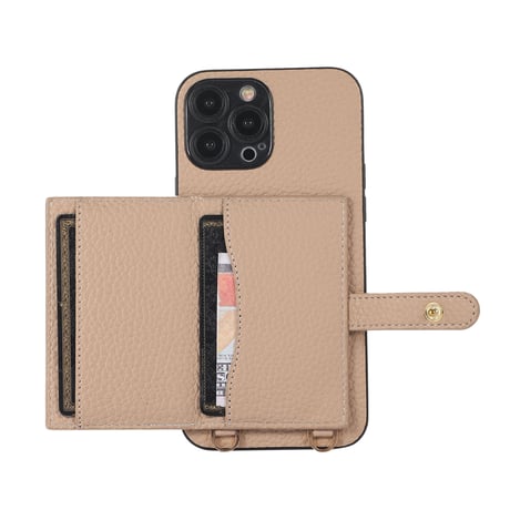 iphone14Plus/13proケース  カード入れ3個 ショルダー付き レザーアイフォン12mini/11カバー  高品質 便利 スタンド機能 [M2163]