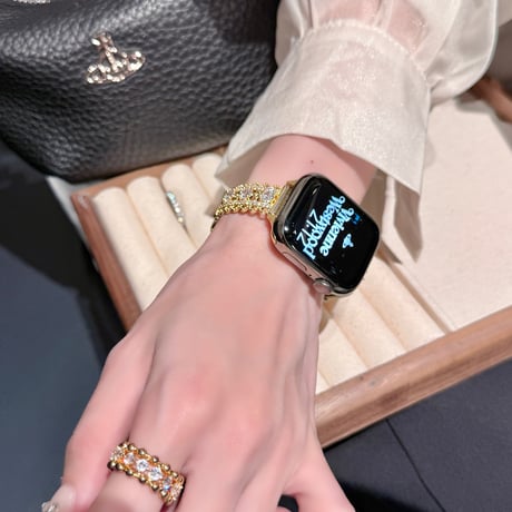 ダイヤとレザー  AppleWatchバンド レーストリムデザイン AppleWatchベルト Series 11/10/9/8 SE3/2  Ultra3/2/1 高級感高品質[M6490]