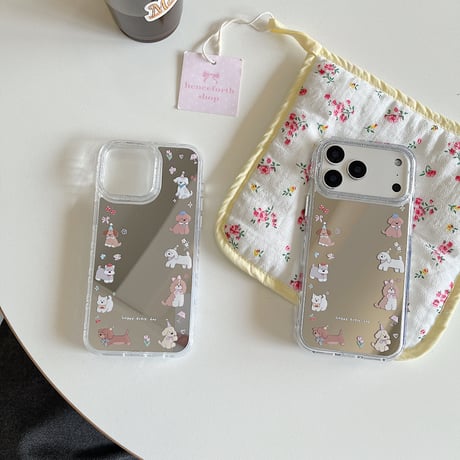 動物柄フレーム ミラー iPhone17Pro/17ケース ラメいり iPhone16Pro/15ケース かわいい 春夏コーデ[M6334]