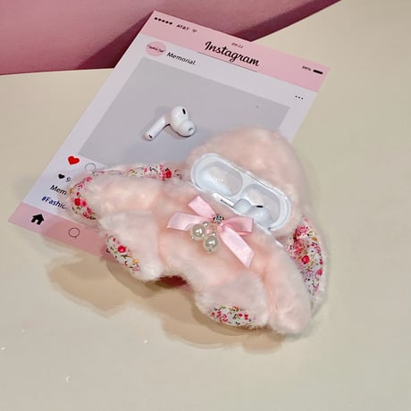 ウサギぬいぐるみ Airpods Pro3ケース ふもふも Airpods 4/3カバーケース AirpodsPro2/1 かわいい ギフトにおすすめ [M6486]