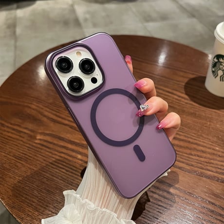 マグセーフ対応 iPhone14/14proケース マット 指紋付かない アイフォン13/12proカバー  シンプル 半透明  お揃い[M3231]