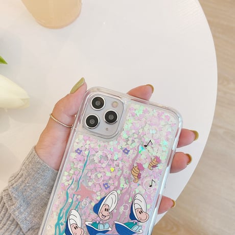 グリッター iphone12proカバー ラメキラキラアイフォン11プロ/iphone10ケース  カキ柄 インスタ映え スマホケース プレゼントM156