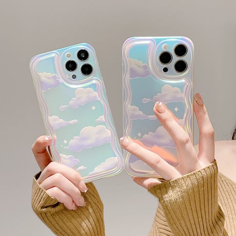 曇り空 iphone14/13proケース 光る アイフォン12/11promaxカバー  オシャレ  頑丈 光によって変色[M2073]