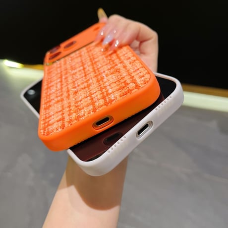 織物 iPhone17ProMax/17Proケース カメラ保護カバー iPhone17/16/15カバー 放熱仕様 セレブ愛用 [M5829]