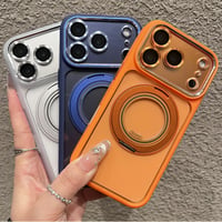 高機能高品質 iPhone17pro/17promaxケース MagSafeリングスタンド iPhone16/15/14シリーズカバー 耐衝撃 レンズカバー付[M5751]