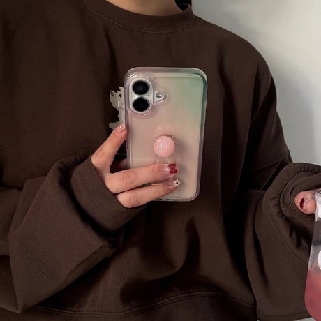 リング付 アイフォン16/16proケース 淡色系 グラデーションカラー iphone15pro/14/13proケース 高級感 女子力高い [M5084]