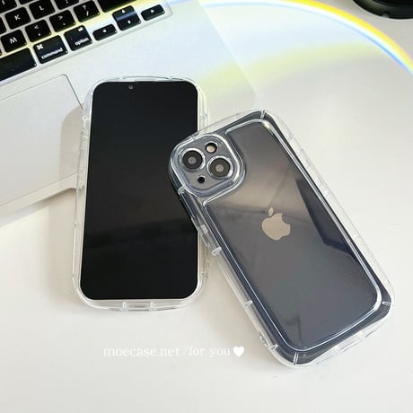 耐衝撃 透明iPhone14/15ケース クリアアイフォン13/12proカバー 全面保護 使いやすい 落下防止枠 トレンド [M2778]