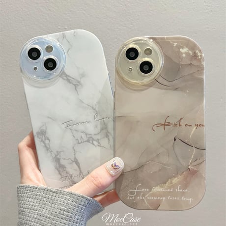 大理石調 iphone14/13proケース 頑丈耐衝撃 アイフォン12プロ/11カバー 高級感ぼかし 淡色 全面保護 お揃い[M3031]