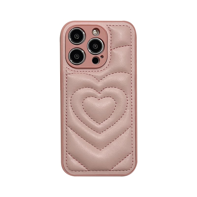 ハートダウン iPhone15/15proケース ベージュ/ピンク/ブラック ハートダウン iPhone15/15proケース ベージュ/ピンク/ブラック