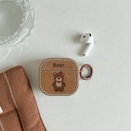 熊ちゃん AirPodsPro3ケース ジュエリーライン Airpods4/3ケース  AirpodsPro2/Pro1カバー  MagSafe対応 可愛い 頑丈[M5956]