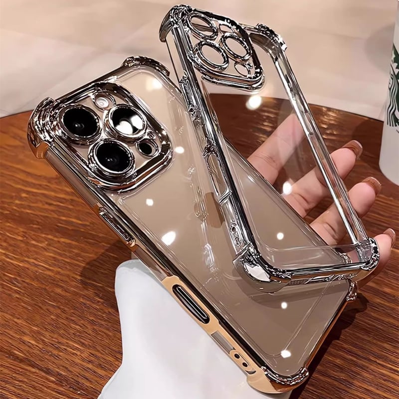 耐衝撃加工 iPhone16pro/16promaxケース メッキ クリアiphone15pr 耐衝撃加工 iPhone16pro/16promaxケース メッキ クリアiphone15pr