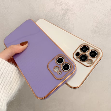 シンプル風ツヤあり iphone12pro/SE2ケース 金色枠ツヤ高級感アイフォン11promax/XSMAXカバー  頑丈耐久性耐衝撃ソフトケース M307