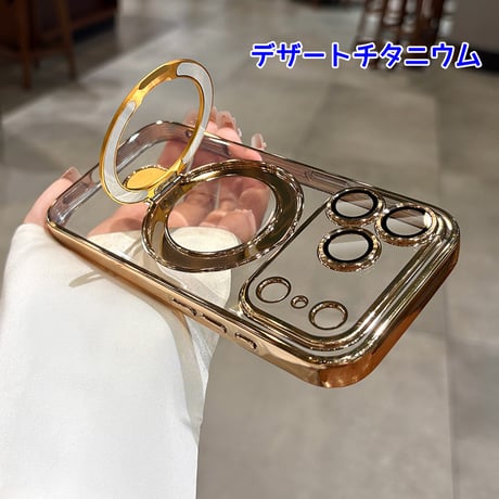 MagSafeリングスタンド iPhone17Pro/17ProMaxケース 強力ガラスレンズカバー iPhone17/Airケース 大人気 [M5682]