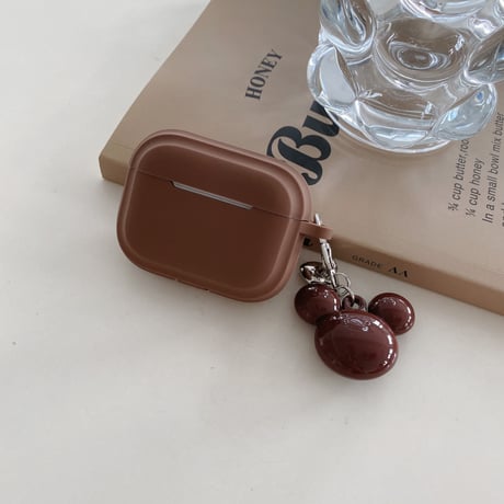 ベージュ/ブラウン Airpods4ケース 可愛いホルダー付 Airpodspro2カバー Airpods3/2 充電口カバー付 指紋防止 シリコン [M5283]